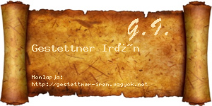 Gestettner Irén névjegykártya